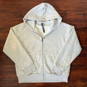 vuori restore full zip hoodie heather grey size small